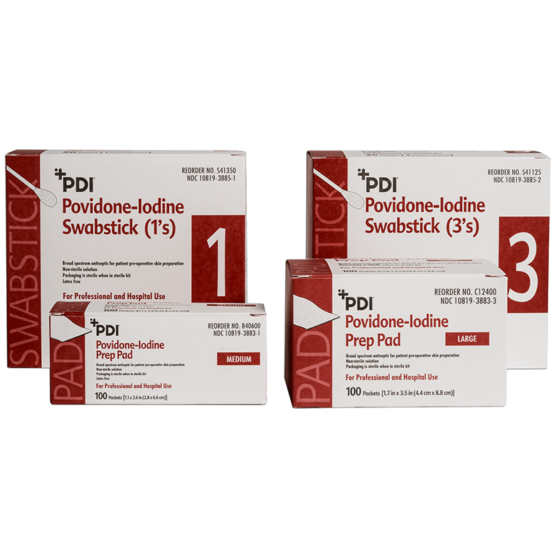 Povidone Iodine Swabsticks and Prep Pad Family